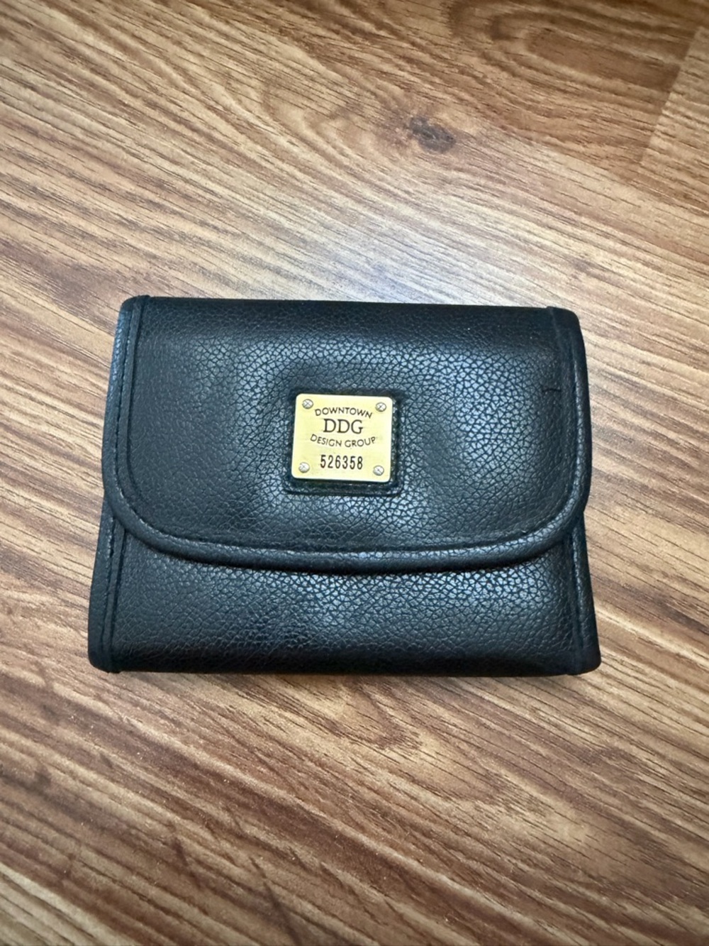 Downtown Design Group (DDG) Black Fold Wallet with Gold Plaque